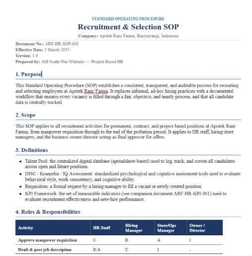 Psychological assessment SOP document